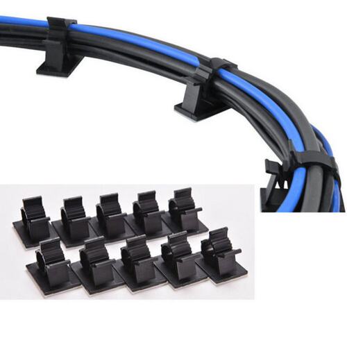 10pcs/pack 13mm Black Wire Fixed Clip Car Line Clip Self Adh