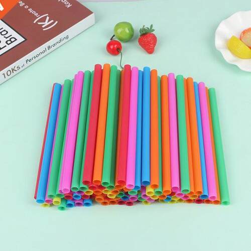 100Pcs Multicor Disposable Pear Drinking Straws Juice Stra