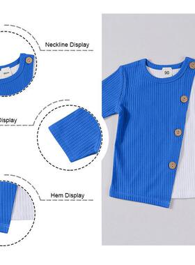 Children's T-shirt Boys Girls Baby Patchwork Short Sleev