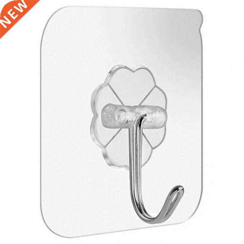 10 Pcs Hooks Transparent Strong Self Adhesive Door Wall Hang