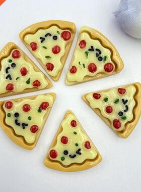 10pcs Hand-painted resin imitation Mini Pizza Flat back Min