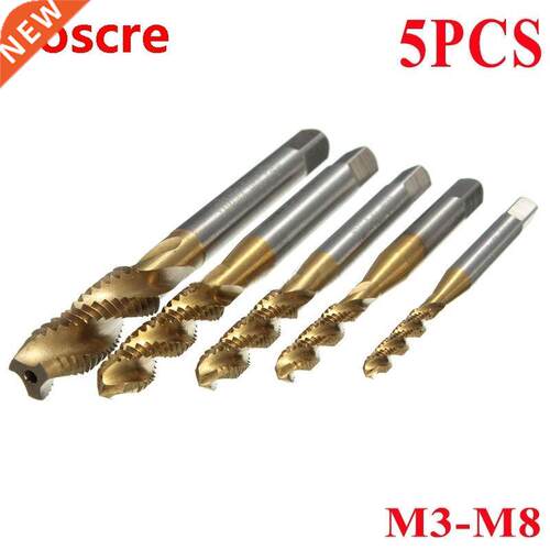5pcs HSS M-M8 Titanium Screw Thread Metric Spiral Hand Plug