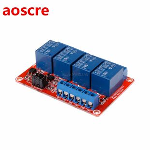 12 V 4 Channel Relay Module with Optocoupler Isolation Suppo