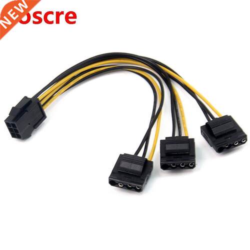 Lingable 6P to Molex 4P Power Cable 6P Male to Three Large 4