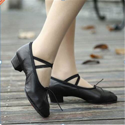 Dance Shoes /Leather Ballet Shoes Soft Bottom Square Low He