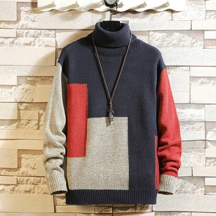 New Men's Sweater Winter Turtleneck Pullover Fashion Designe