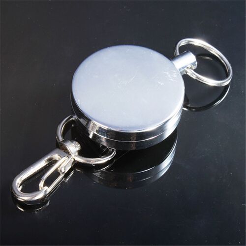 4cm Full Metal Tool Belt Retractable Key Ring Holder Steel R