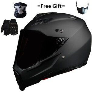 Mate Black Dual Hilldown Off Road Motorcycle helmet Dirt