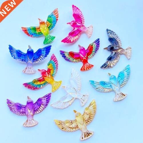 10Pcs Cute Mini There Is A Hole Lin The Bird Acrylic Flat Ba