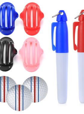 1 Set Golf Ball Triple Track 3 Line Marker Chrome Stencil +2