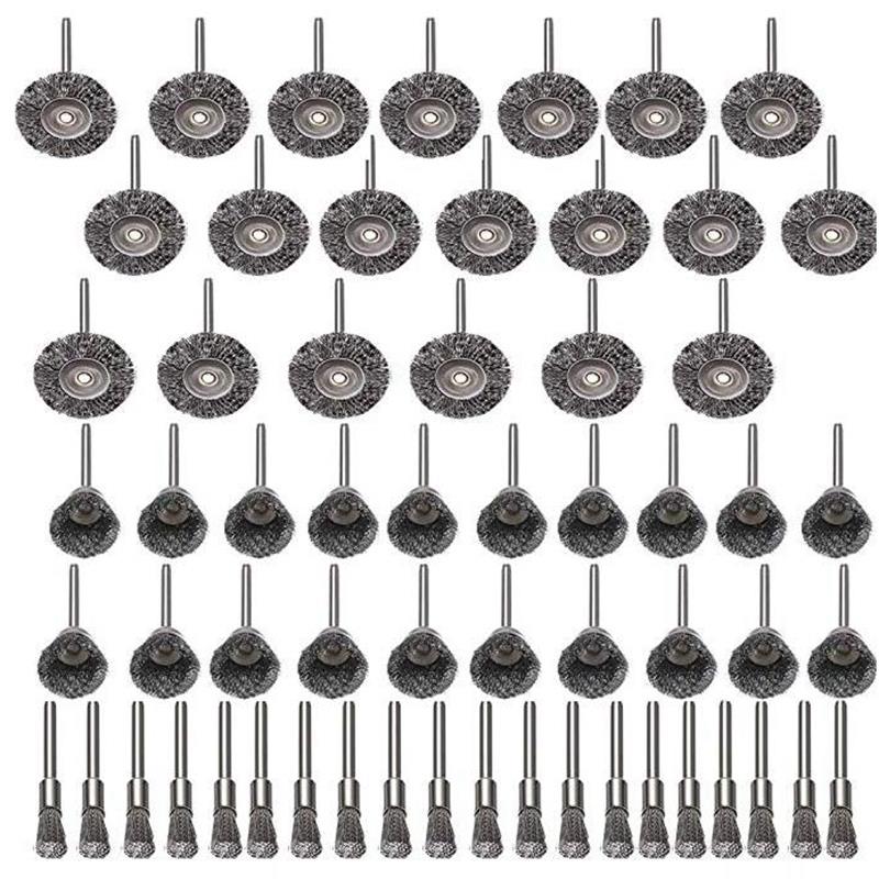 Steel Rotary Brush for 60Pcs m Shank Wire Wheel Brush Mini D