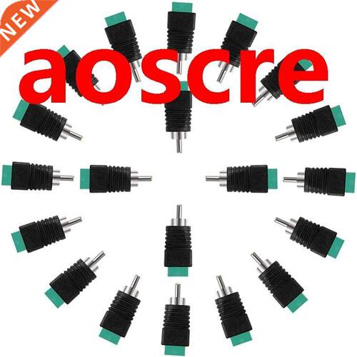 20 Pack RCA Male to AV Screw Terminal Adapter,Phono Plug Sol