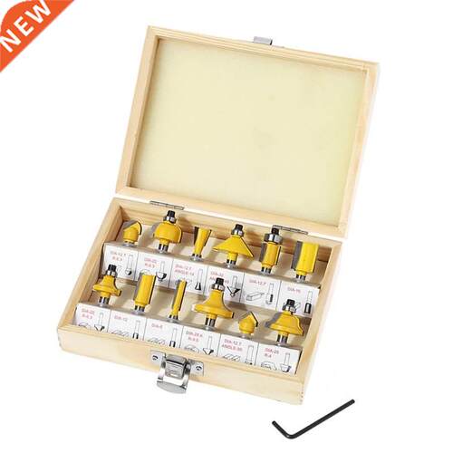 12 Pcs 1/4'' Shank Tungsten Carbide Tipped Router Bi