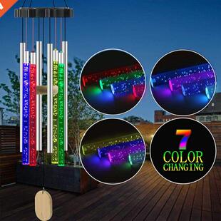 Outdoor Solar Wind Chime Lamp with Bell LED String Garden Ba