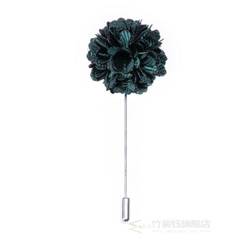 Hi-Tie Men Silk Tie Grass Green Ties Floral Necktie Boutonni