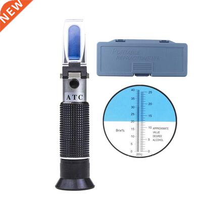 Wine Refractometer Alcohol 0-25% Sugar Content Meter Brix Te