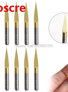 10Pcs 15 Degree 0.1mm Titanium Coated Carbide PCB Engraving
