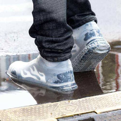 Portable waterproof transpaprent silicone rain shoes set ra