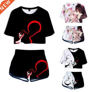 Game Danganronpa Monokuma Cosplay T-shirt Shorts Suits Girls