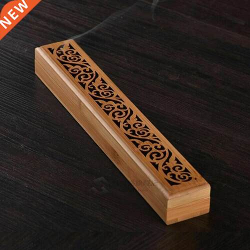 Bamboo Wooden Incense Holder Burning Joss Insence Box Burne