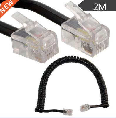 2m 6ft Telephone Extension Cord Lead Coiled Cable Wire Line