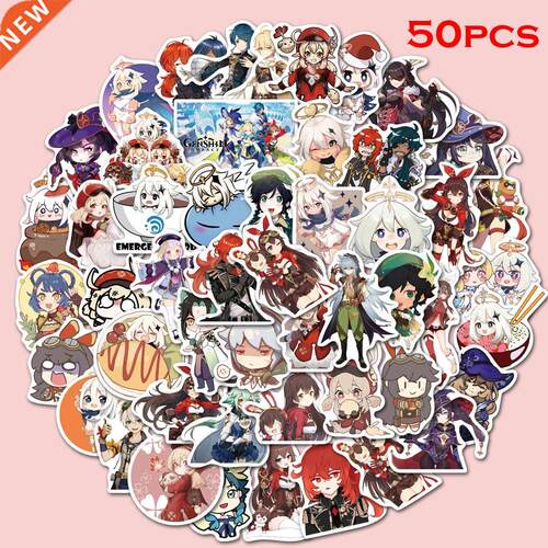 50PCS Genshin Impact Stickers DIY Phone Snowboard Laptop Lu