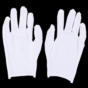 6Pairs White Cotton Inspection Work Gloves Women Men Househo