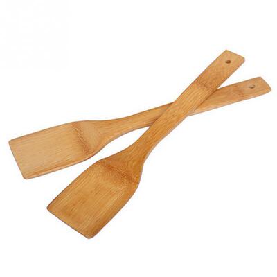 New Natural Health Bamboo Wood Kitchen Slotted Spatula Spoon