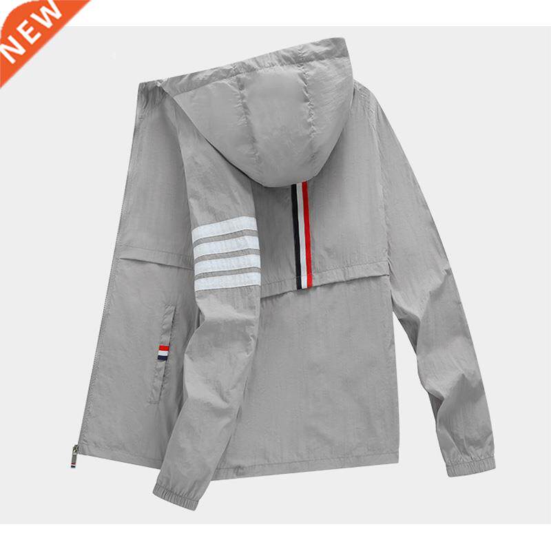 Men Waterproof Wind Breaker Coat Zipper Hoodie Jacket Quick图片