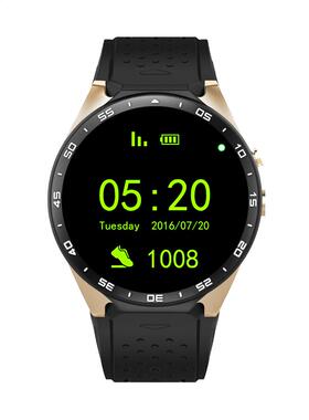 KW88 3G WCDMA Smartwatch Phone UHD AMOLED Screen MTK6580 CPU