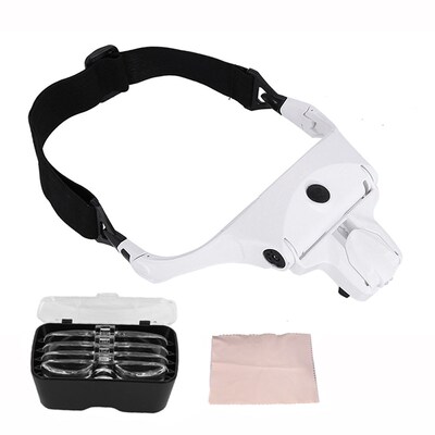 1X/1.5X/2X/2.5X/3.5X Magnifier USB Rechargeable 2 LED Auxili