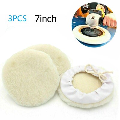 3pcs Car Hood Wool Polishing Wheel 7inch/180mm Wood