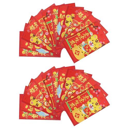 36Pcs Chinese Spring Festival Red Envelopes Tiger Pattern