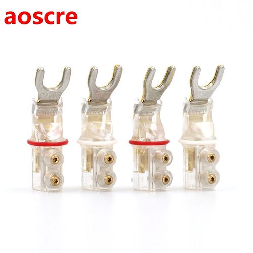 4pcs WBT-0680cu pure copper spade plugs , Gold Plated Spade