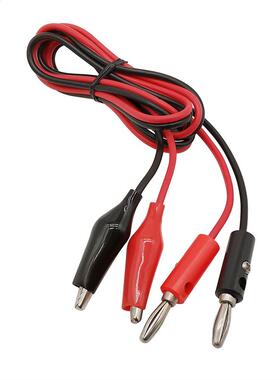 Dual Alligator Crocodile Clip to AV Banana Plug Test Cable L