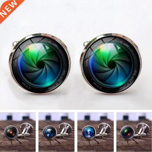 Camera Lens Cufflinks for Mens Jewelry Accessories with SLR