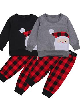 FOCUSNORM Autumn Winter Kids Boys Girls Christmas Pajama Set