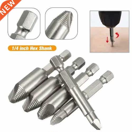 5Pcs 1/4'' Hex Shank Daged Screw Extractor Drill its