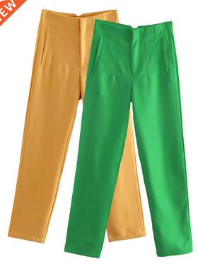 Aonibeier 2022 Women Spring Trousers Suits High Waisted Pan