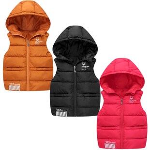 2020 New Children Down Vest Girls Hooded Jacket Winter Waist