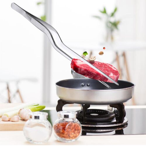 16/21cm Kitchen Tweezer BBQ Food Tweezer Clip Stainless Stee