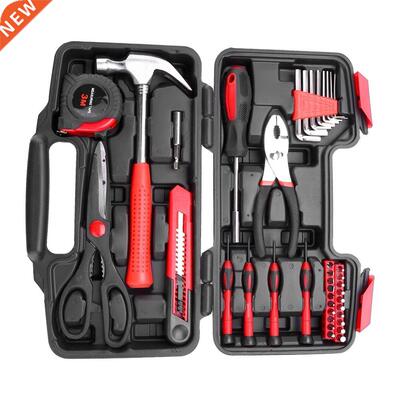 38 Piece  Household Home Hand Tool Set Kit Box Hammer Pli