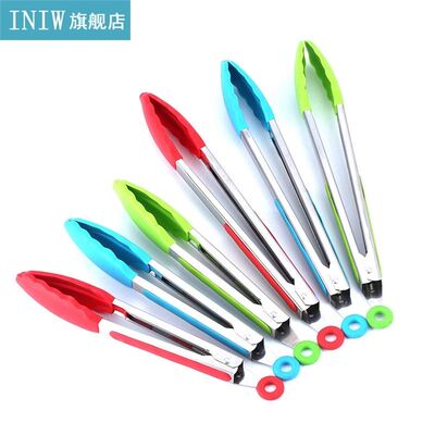 2Pcs/Set Stainless Steel BBQ Tongs Kitchen Utensils 9 and 12