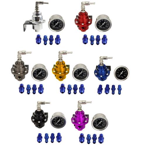 Universal Adjustable Aluminum Fuel Pressure Regulator With G