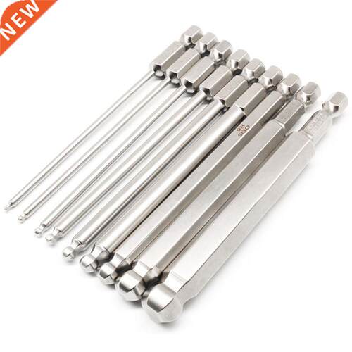 9Pcs S2 Steel Magnetic Hexagon 100Mm Length Ball Head Hex Dr