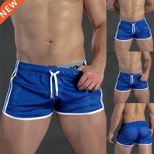 Summer Men Shorts Fitness Bodybuilding Shorts Mens Mesh Brea