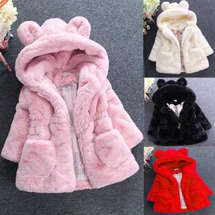 2021 New Winter Autumn Baby Girls Clothes Faux Fur Coat Show