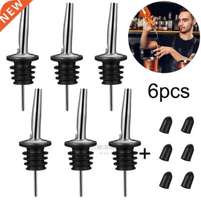 6pcs Stainless Steel Wine Bottle Stopper Liquor Bottle Poure