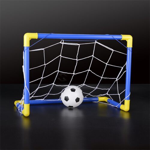 Folding Mini Football Soccer Goal Post Net Set + Pump Kids