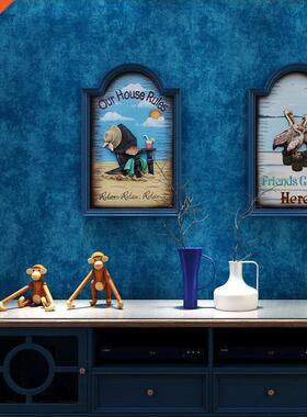 Solid Plain Color Lake lue Non-woven Faric Wallpaper Home